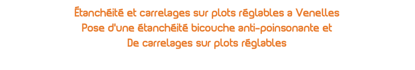 Étanchéité et carrelages sur plots réglables a Venelles Pose d'une étanchéité bicouche anti-poinsonante et De carrelages sur plots réglables 