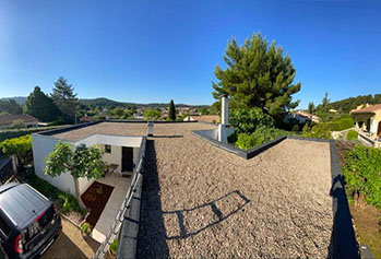 Étanchéité d'une toiture terrasse non accessible pour protection lourde gravilloné