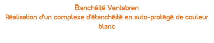 Étanchéité Ventabren  Réalisation d'un complexe d'étanchéité en auto-protégé de couleur blanc
